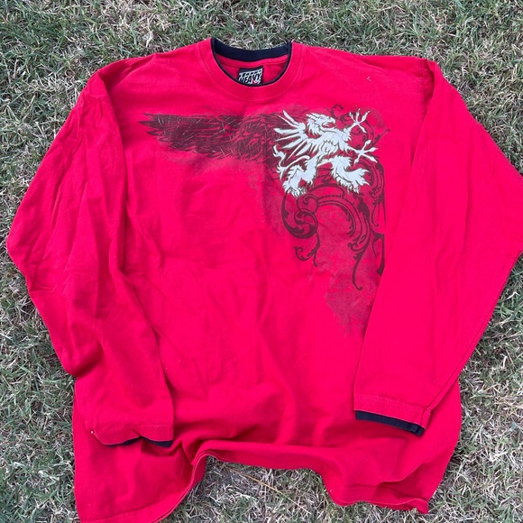 TOP HEAVY Red Graphic Long Sleeve Shirt - Picture 1 of 1